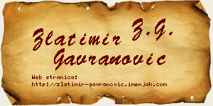 Zlatimir Gavranović vizit kartica